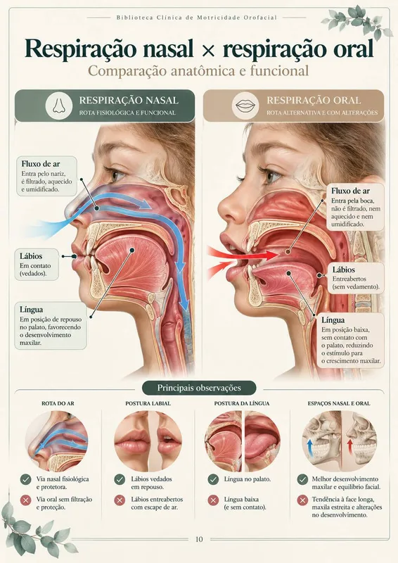 Respiração nasal × respiração oral